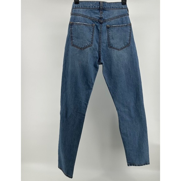DSTLD | High Waisted Distressed Knees Mom Jeans, Medium Wash Size 28x30 Womens - Picture 2 of 12